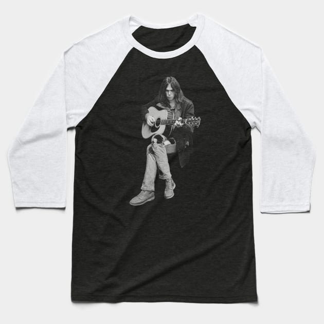 Neil Young - Retro 80s Baseball T-Shirt by idontwannawait